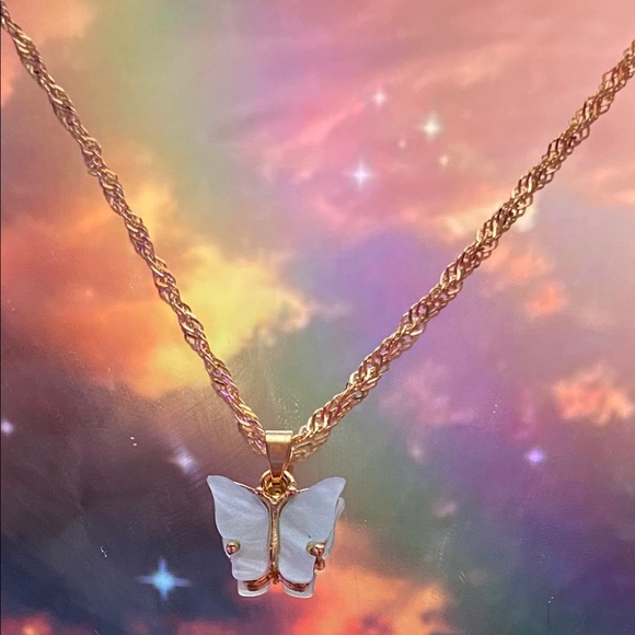 Jewelry - Light blue butterfly necklace